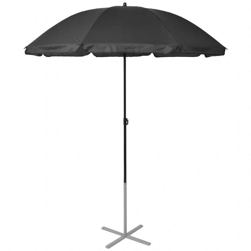 Liggestole Med Parasol Aluminium Sort - Sort - Parasoller