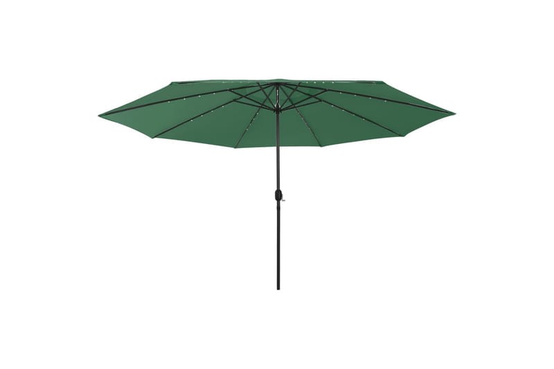 parasol m. LED-lys + metalstang 400 cm grøn - Grøn - Havemøbler - Solafskærmning - Parasoller