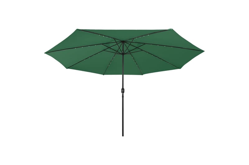 parasol m. LED-lys + metalstang 400 cm grøn - Grøn - Havemøbler - Solafskærmning - Parasoller