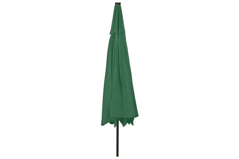 parasol m. LED-lys + metalstang 400 cm grøn - Grøn - Havemøbler - Solafskærmning - Parasoller