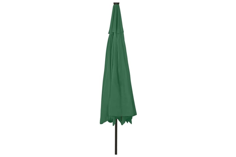 parasol m. LED-lys + metalstang 400 cm grøn - Grøn - Parasoller