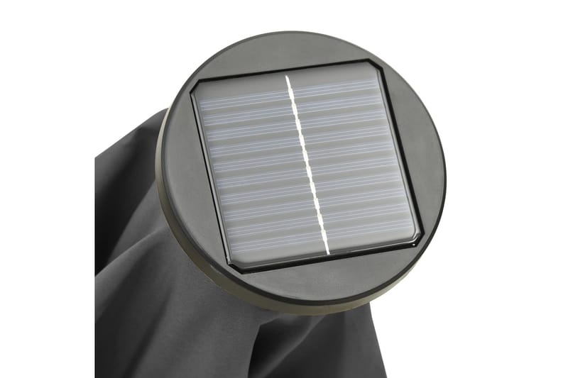 parasol med LED-lys 200x211 cm aluminium antracitgrå - Antracit - Havemøbler - Solafskærmning - Parasoller