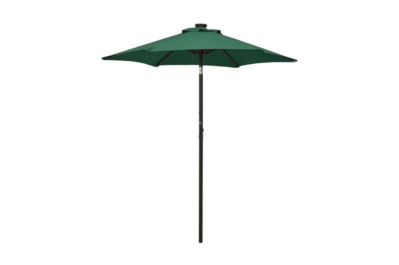 parasol med LED-lys 200x211 cm aluminium grøn - Grøn - Havemøbler - Solafskærmning - Parasoller