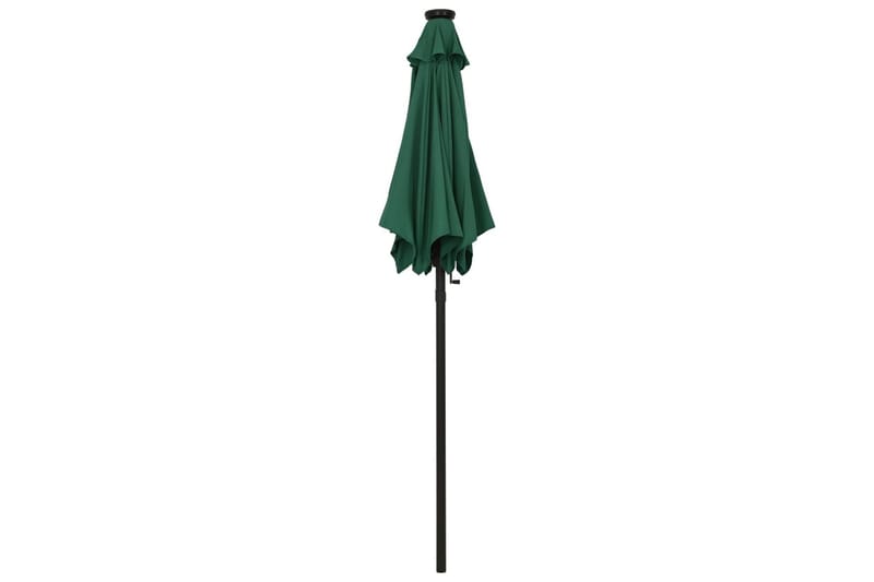 parasol med LED-lys 200x211 cm aluminium grøn - Grøn - Havemøbler - Solafskærmning - Parasoller