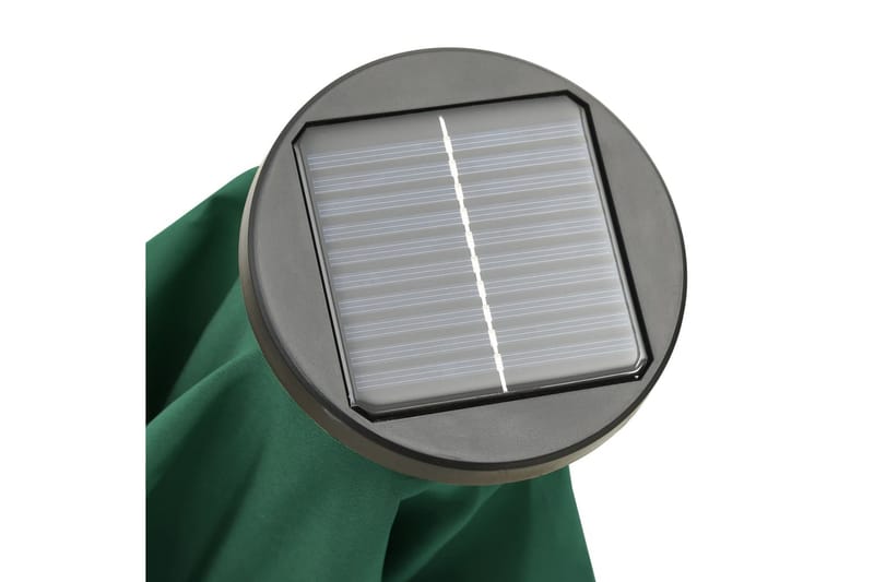 parasol med LED-lys 200x211 cm aluminium grøn - Grøn - Havemøbler - Solafskærmning - Parasoller