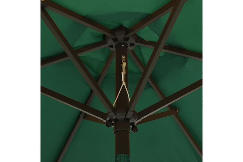 parasol med LED-lys 200x211 cm aluminium grøn - Grøn - Havemøbler - Solafskærmning - Parasoller