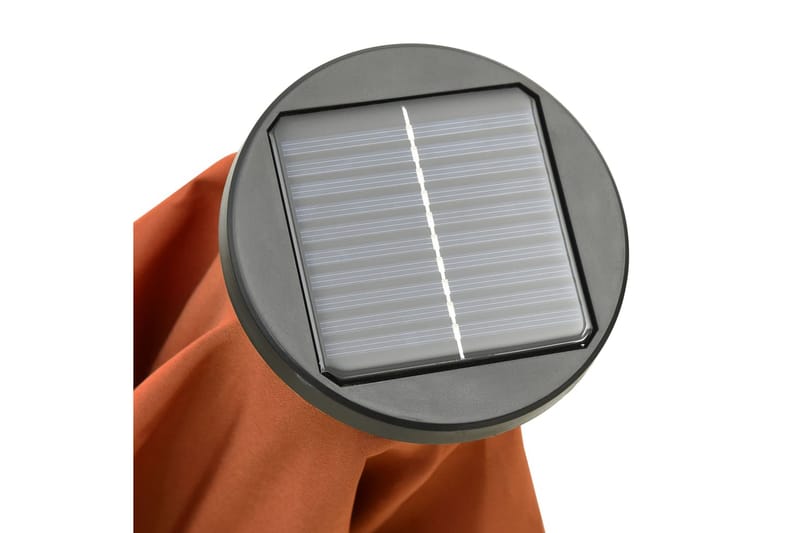 parasol med LED-lys 200x211 cm aluminium terrakotta - Havemøbler - Solafskærmning - Parasoller