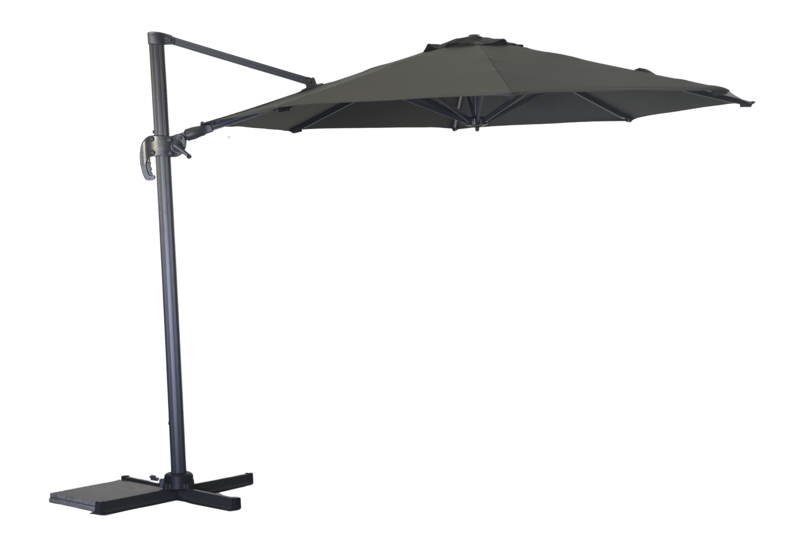 Miami Haveparasol Fritstående Ø3,5 m, Grå