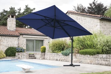 Miami Parasol Fritstående 3×3 m - Blå - Havemøbler - Solafskærmning - Parasoller - Hængeparasol