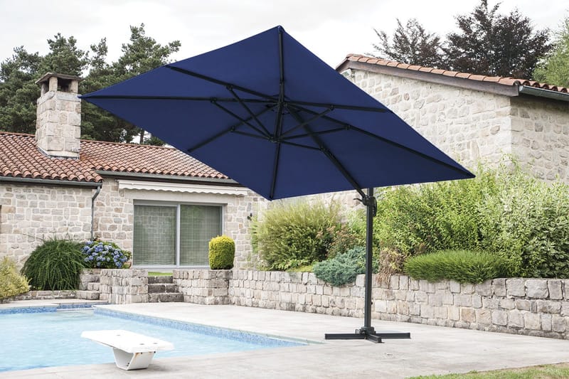 Miami Parasol Fritstående 3×3 m - Blå - Havemøbler - Solafskærmning - Parasoller - Hængeparasol