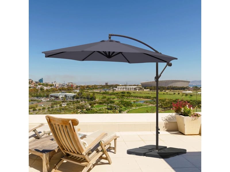 PALMA Parasol Ø3 m - Grå - Havemøbler - Solafskærmning - Parasoller - Hængeparasol