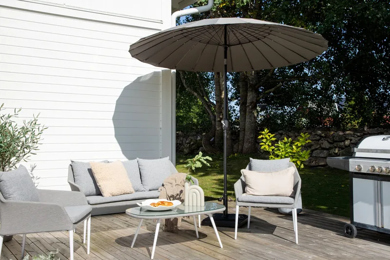 Palmetto Parasol 270 cm - Grå - Havemøbler - Solafskærmning - Parasoller