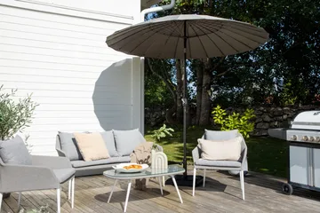 Palmetto Parasol 270 cm - Grå - Havemøbler - Solafskærmning - Parasoller - Baliparasol