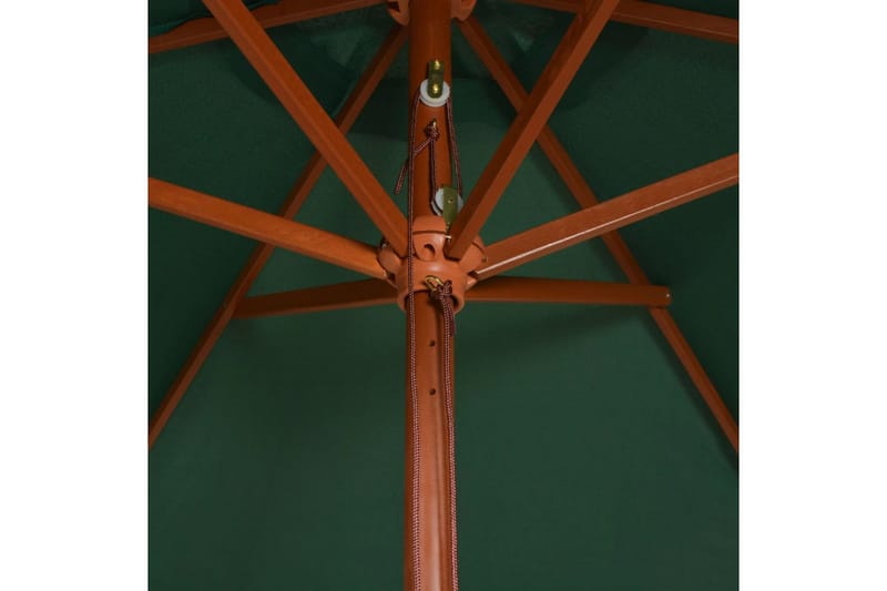 Parasol 200 X 300 Cm Træstang Grøn - Grøn - Havemøbler - Solafskærmning - Parasoller