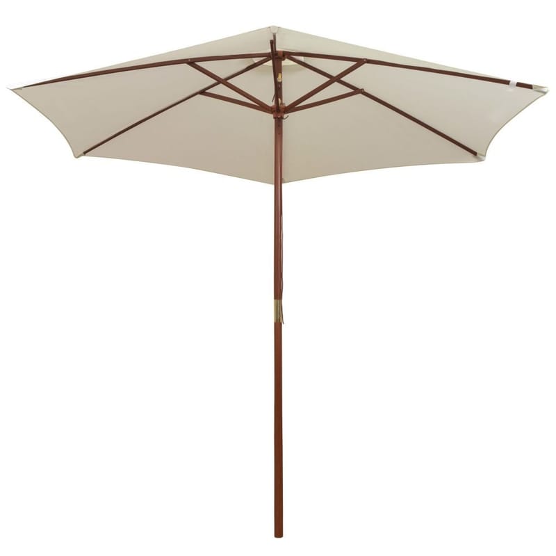 Parasol 270 X 270 Cm Træstang Cremehvid - Hvid - Parasoller