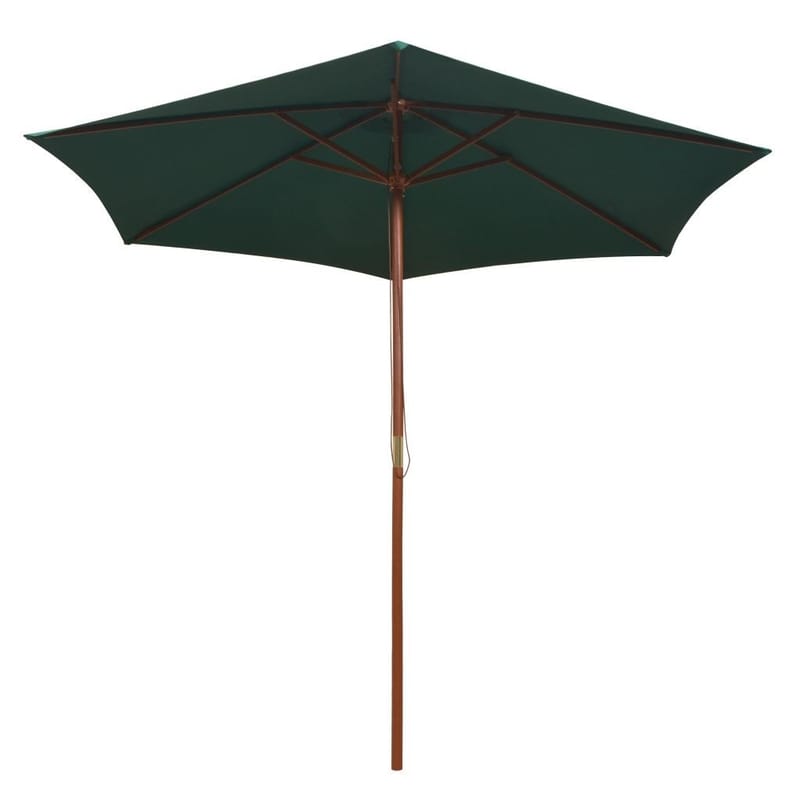 Parasol 270 X 270 Cm Træstang Grøn - Grøn - Parasoller