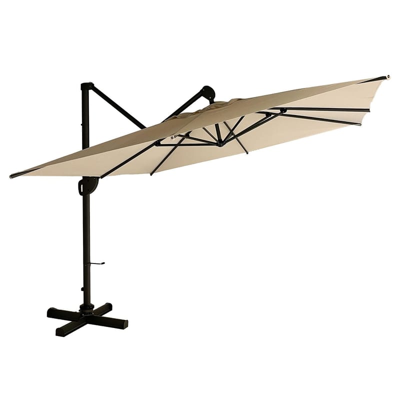 Parasol HOME4YOU Beijing 3x3M, beige - Beige - Havemøbler - Solafskærmning - Parasoller - Hængeparasol