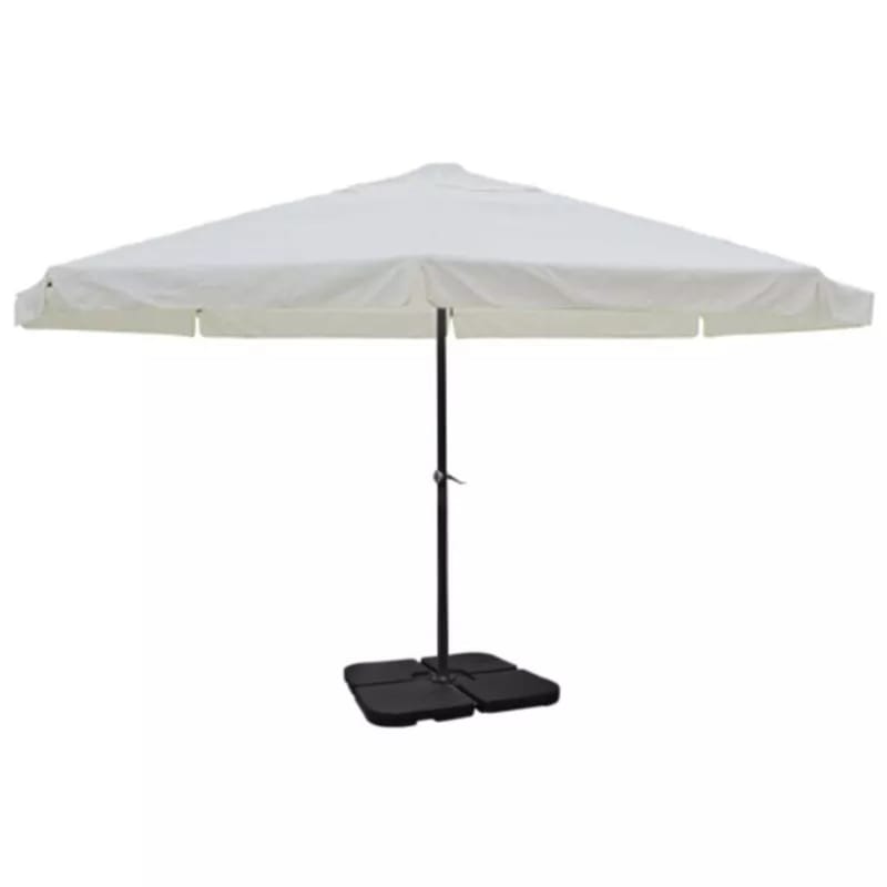 Parasol I Aluminium Med Transportabel Sokkel, Hvid - Hvid - Havemøbler - Solafskærmning - Parasoller
