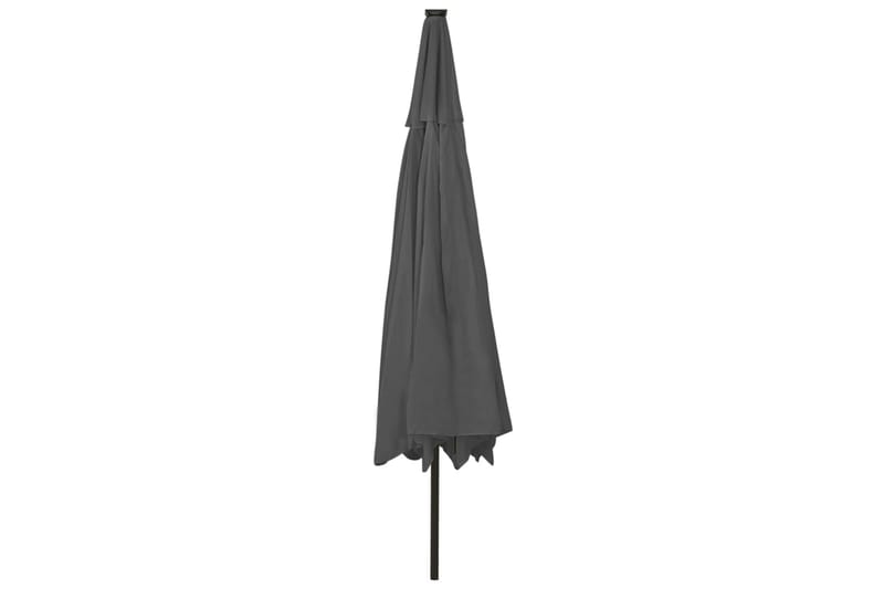 parasol m. LED-lys + metalstang 400 cm antracitgrå - Antracit - Havemøbler - Solafskærmning - Parasoller