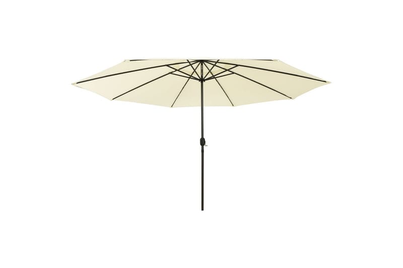 parasol m. LED-lys + metalstang 400 cm sandfarvet - Havemøbler - Solafskærmning - Parasoller