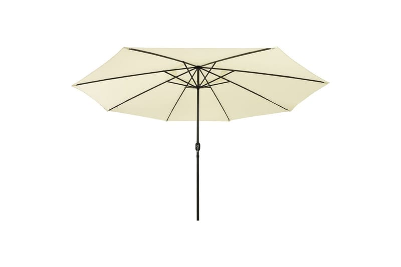parasol m. LED-lys + metalstang 400 cm sandfarvet - Parasoller