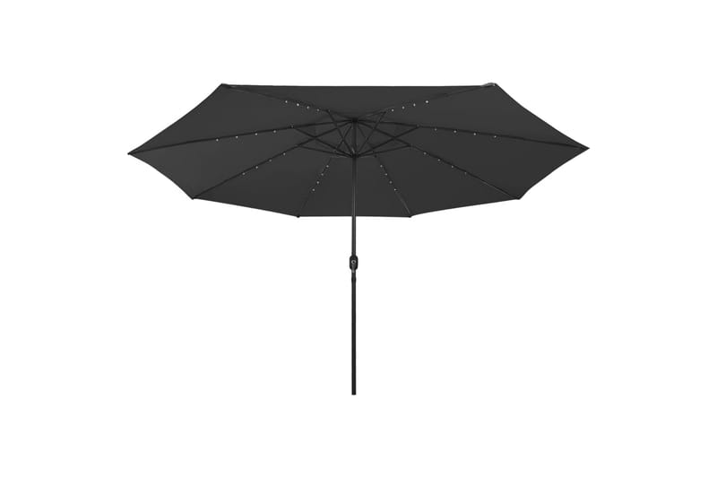 parasol m. LED-lys + metalstang 400 cm sort - Sort - Havemøbler - Solafskærmning - Parasoller