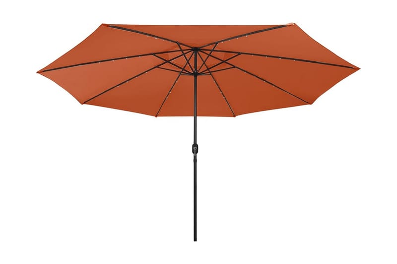 parasol m. LED-lys + metalstang 400 cm terrakotta - Havemøbler - Solafskærmning - Parasoller