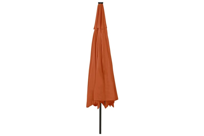 parasol m. LED-lys + metalstang 400 cm terrakotta - Havemøbler - Solafskærmning - Parasoller