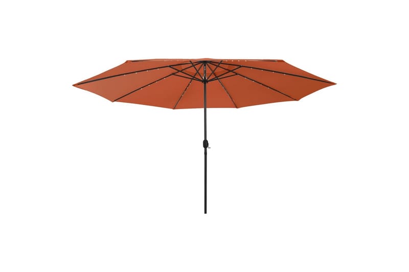 parasol m. LED-lys + metalstang 400 cm terrakotta - Havemøbler - Solafskærmning - Parasoller