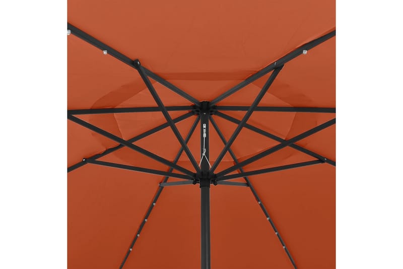 parasol m. LED-lys + metalstang 400 cm terrakotta - Havemøbler - Solafskærmning - Parasoller