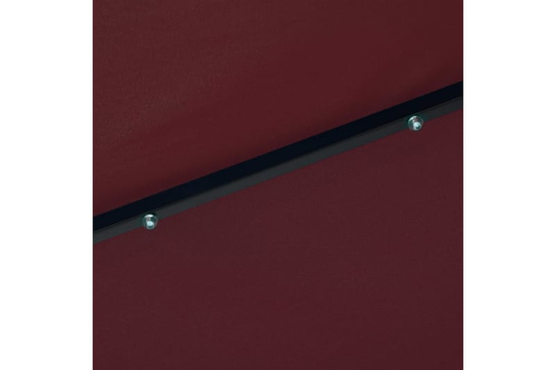 parasol m. LED-lys og stålstang 300 cm bordeauxrød - Rød - Parasoller