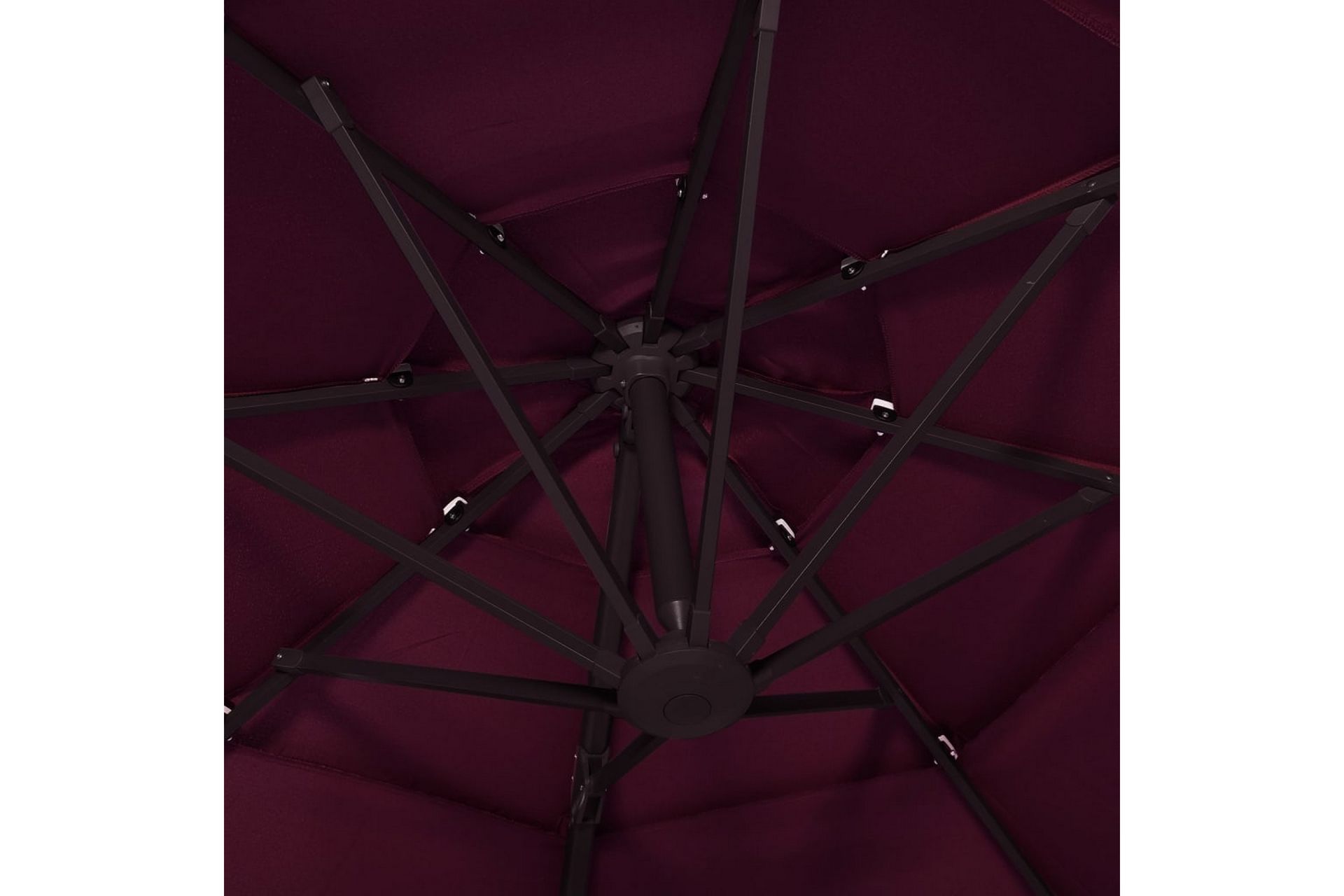 parasol med aluminiumsstang 3 niveauer 3x3 m bordeaux - Rød - Havemøbler - Solafskærmning - Parasoller
