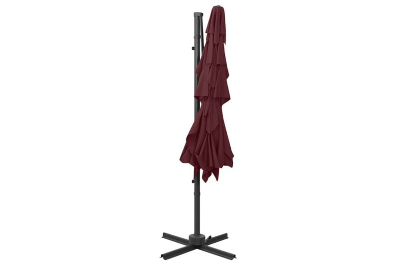 parasol med aluminiumsstang 4 niveauer 250x250 cm bordeaux - Rød - Parasoller