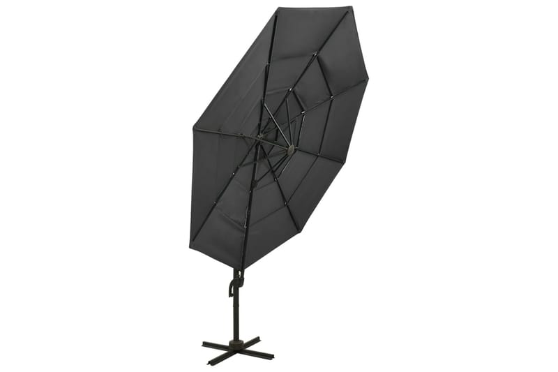 parasol med aluminiumsstang 4 niveauer 3x3 m antracitgrå - Antracit - Parasoller