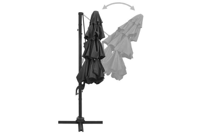 parasol med aluminiumsstang 4 niveauer 3x3 m antracitgrå - Antracit - Havemøbler - Solafskærmning - Parasoller