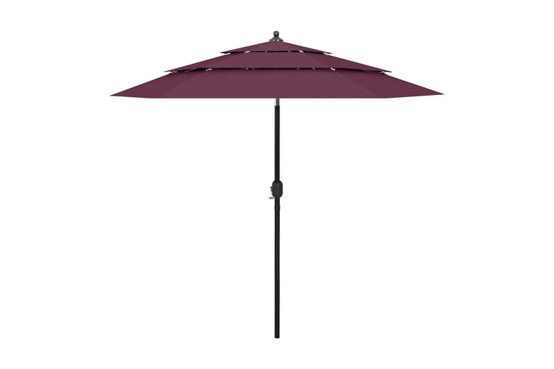 parasol med aluminiumsstang i 3 niveauer 2,5 m bordeaux - Havemøbler - Solafskærmning - Parasoller