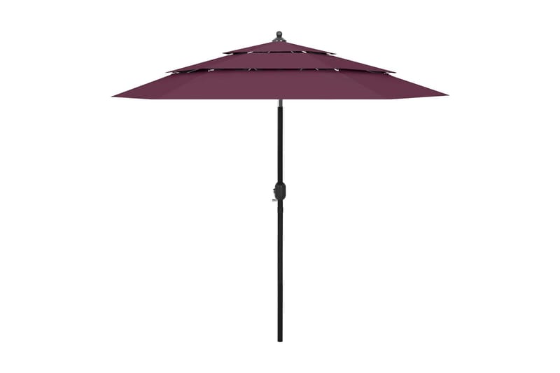 parasol med aluminiumsstang i 3 niveauer 2,5 m bordeaux - Parasoller