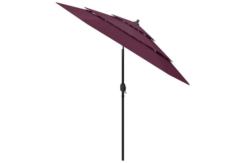 parasol med aluminiumsstang i 3 niveauer 2,5 m bordeaux - Parasoller