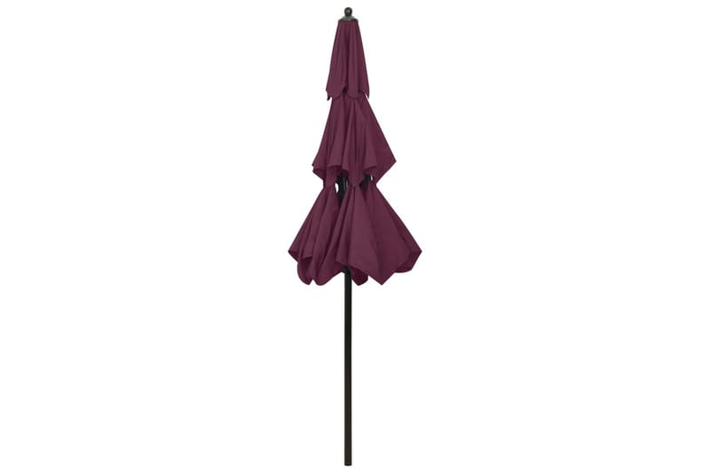 parasol med aluminiumsstang i 3 niveauer 2,5 m bordeaux - Parasoller