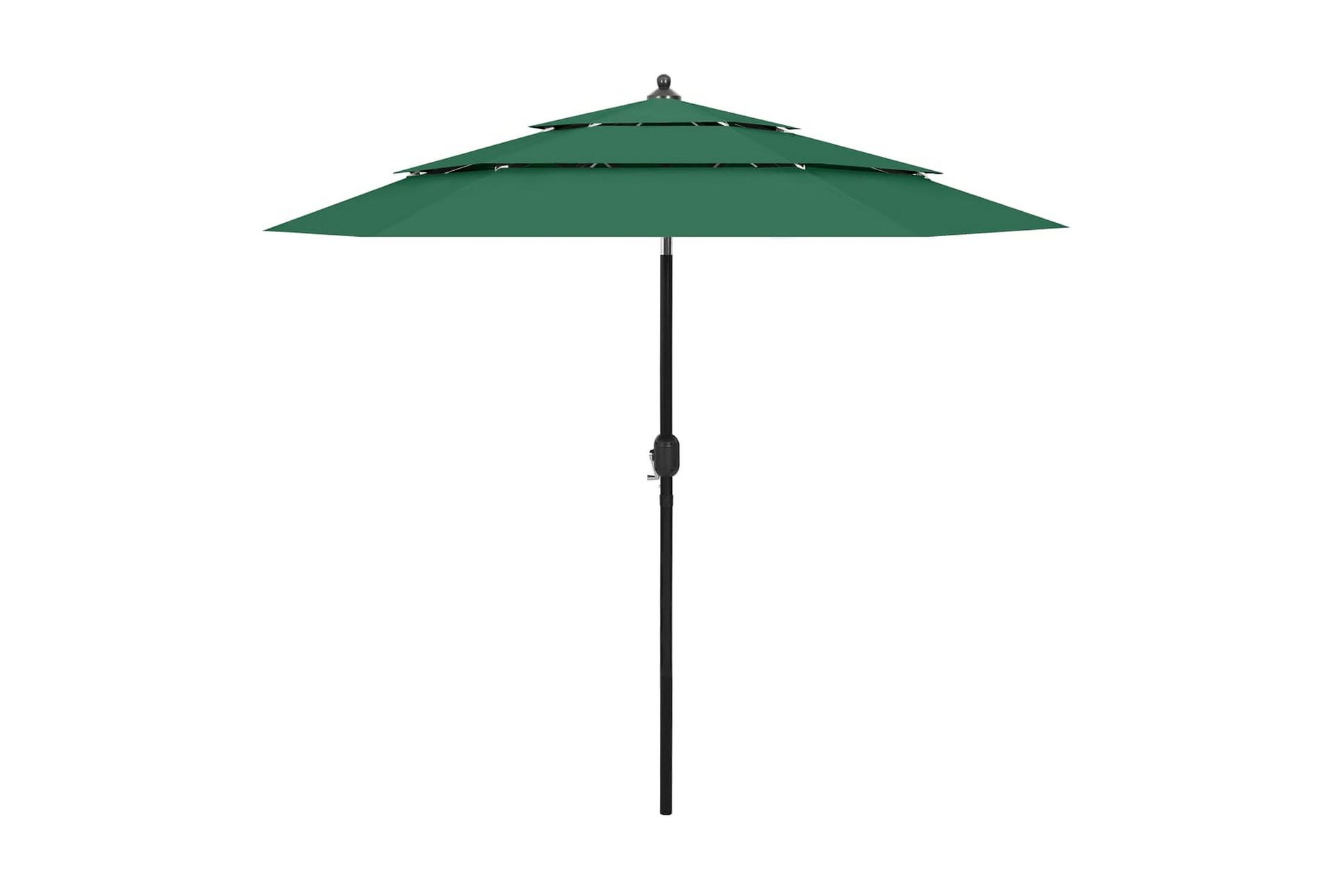 parasol med aluminiumsstang i 3 niveauer 2,5 m grøn - Havemøbler - Solafskærmning - Parasoller