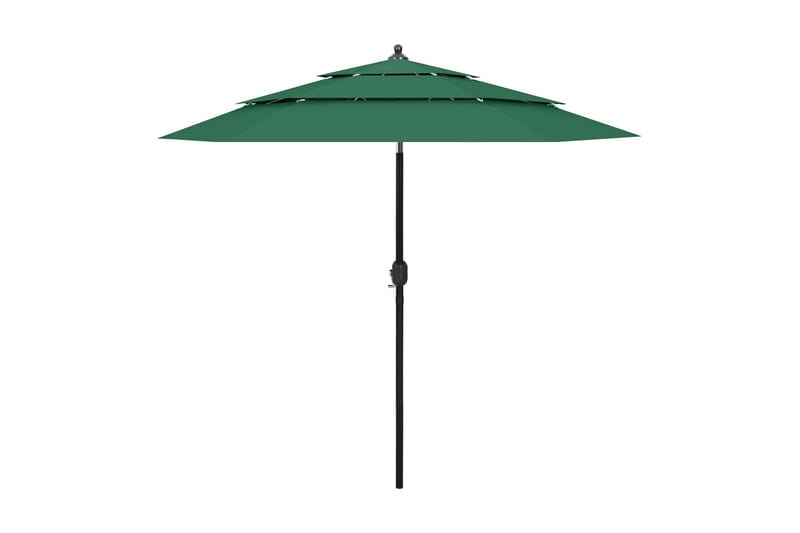 parasol med aluminiumsstang i 3 niveauer 2,5 m grøn - Havemøbler - Solafskærmning - Parasoller