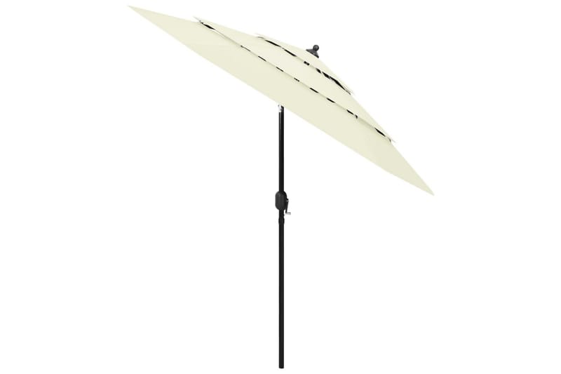 parasol med aluminiumsstang i 3 niveauer 2,5 m sandfarvet - Parasoller