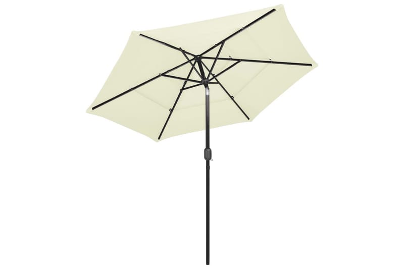 parasol med aluminiumsstang i 3 niveauer 2,5 m sandfarvet - Parasoller