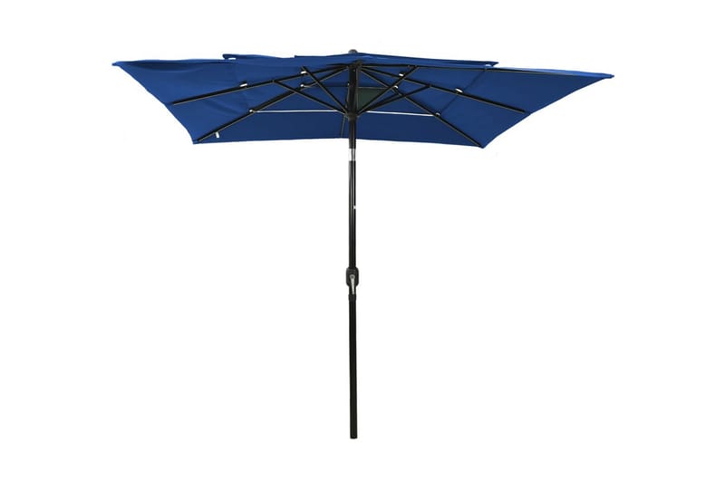 parasol med aluminiumsstang i 3 niveauer 2,5x2,5 m azurblå - Parasoller