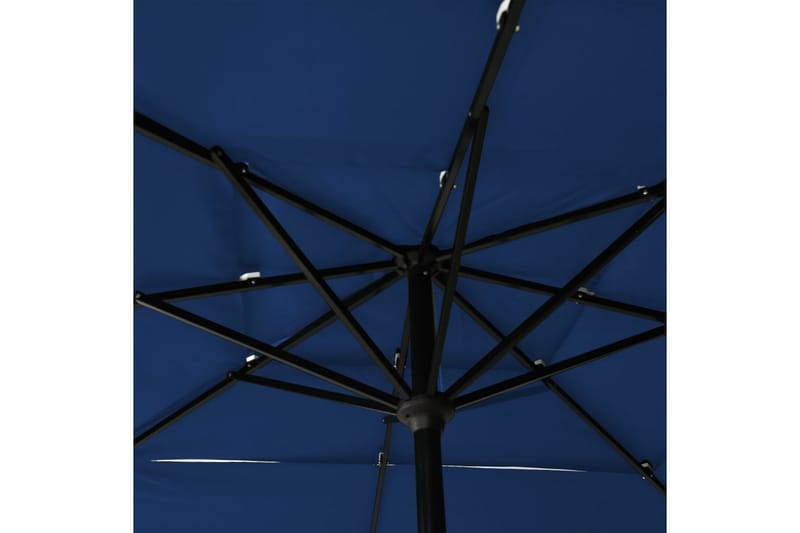 parasol med aluminiumsstang i 3 niveauer 2,5x2,5 m azurblå - Havemøbler - Solafskærmning - Parasoller
