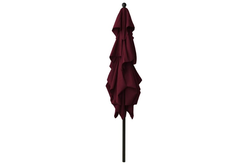 parasol med aluminiumsstang i 3 niveauer 2,5x2,5 m bordeaux - Havemøbler - Solafskærmning - Parasoller