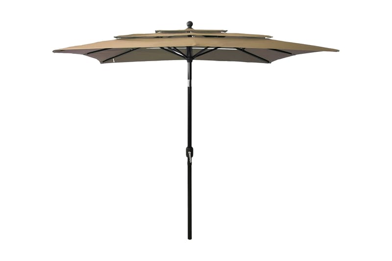 parasol med aluminiumsstang i 3 niveauer 2,5x2,5 m gråbrun - Havemøbler - Solafskærmning - Parasoller