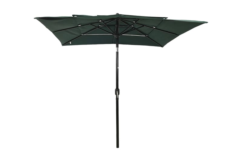 parasol med aluminiumsstang i 3 niveauer 2,5x2,5 m grøn - Parasoller