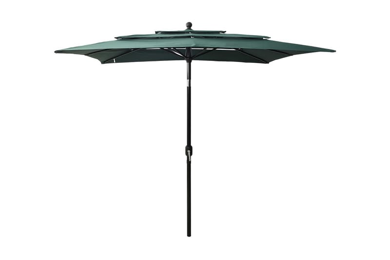 parasol med aluminiumsstang i 3 niveauer 2,5x2,5 m grøn - Parasoller