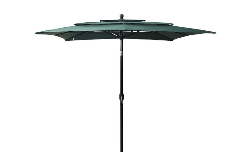 parasol med aluminiumsstang i 3 niveauer 2,5x2,5 m grøn - Havemøbler - Solafskærmning - Parasoller